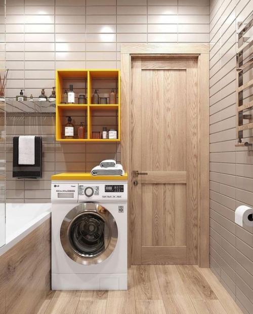 Компактный стильный дизайн ванной комнаты. 05