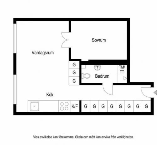 Двухкомнатная квартира площадью 53 кв. 06