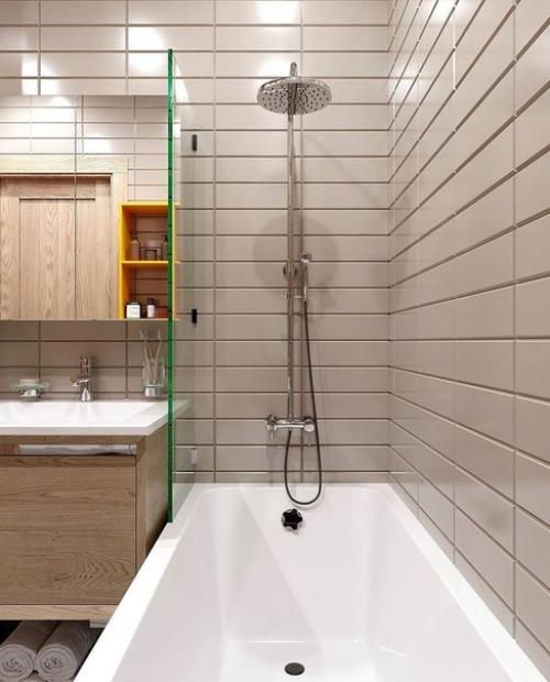 Компактный стильный дизайн ванной комнаты. 04