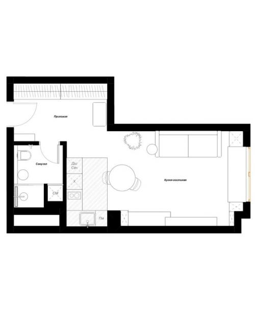 На обзоре - компактное, но невероятно продуманное пространство всего 35 квадратных метров, разработанное специально под нужды студента. 08