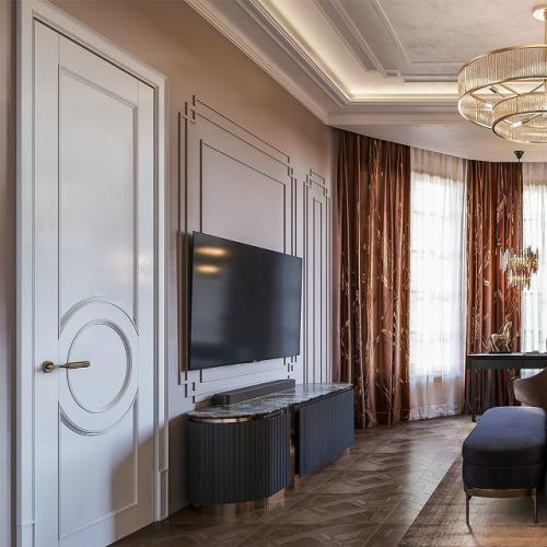 Интерьер, который сочетает роскошь, элегантность и геометрическую строгость. 03