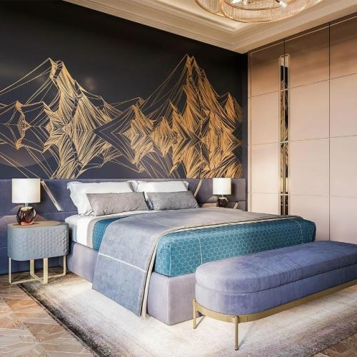 Интерьер, который сочетает роскошь, элегантность и геометрическую строгость. 05