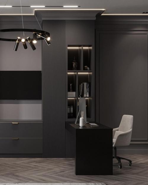 Интерьер спальни в загородном доме. 03