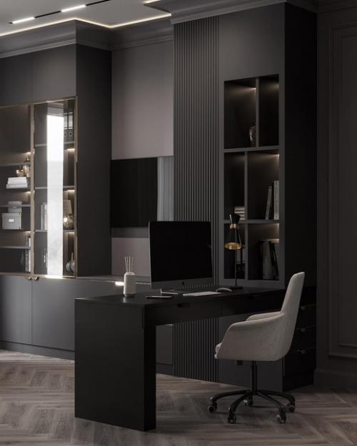 Интерьер спальни в загородном доме. 01