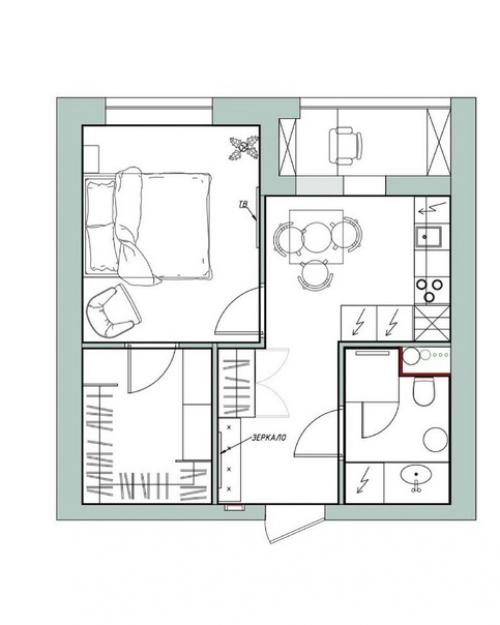 Квартира, общей площадью - 37, 3 кв. 09