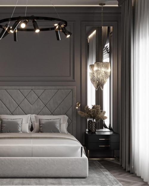 Интерьер спальни в загородном доме. 06