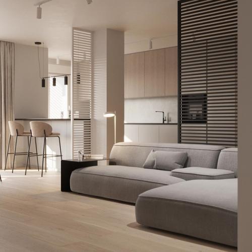 Стильная кухня - гостиная. 02