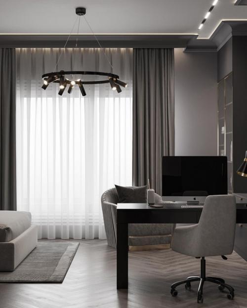 Интерьер спальни в загородном доме. 08