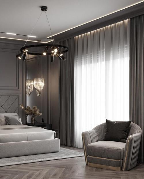 Интерьер спальни в загородном доме. 07