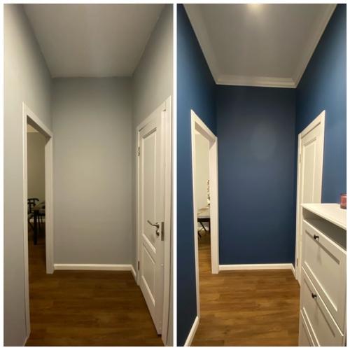 Хочу поделиться результатом, наконец - то доделали прихожую в какой-то момент решили полностью перекрасить и уйти в цвет, ни на минуту не пожалели. 01