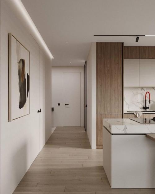 Интерьер лаконичной кухни - гостиной в современном стиле! 02