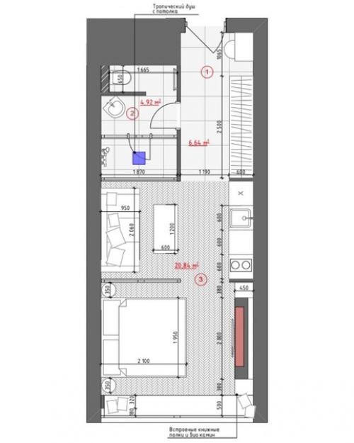 Квартира, площадью - 31 кв. 08
