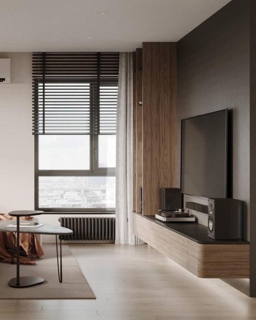 Интерьер лаконичной кухни - гостиной в современном стиле! 01