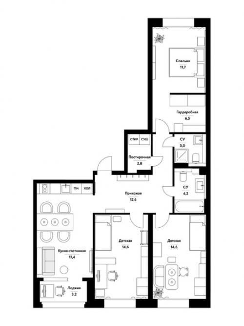 Светлая квартира в скандинавском стиле. 09