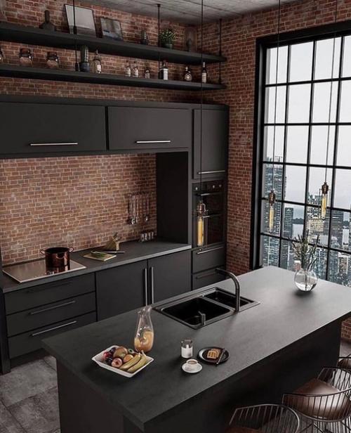 Стильные черные кухни! 06