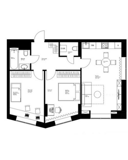 Квартира, площадью 64 кв. 09