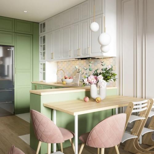 Кухня - гостиная и прихожая, площадью (соответственно) - 21 и 5, 2 кв. 07