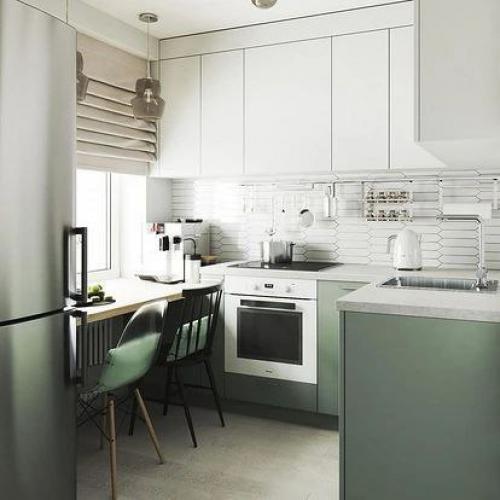 С помощью грамотной планировки, удачной палитры и правильно организованного хранения несложно сотворить чудо даже на 4-5 кв. 01