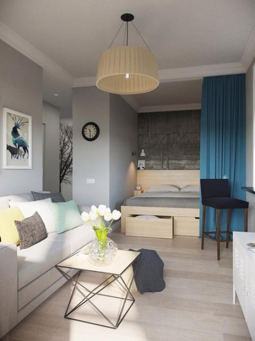 Проект был разработан для молодой пары и их первой квартиры площадь небольшая 27 м 2. 01