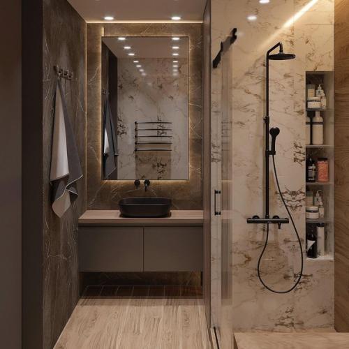 Душевая со встроенным бытовым шкафом. 02