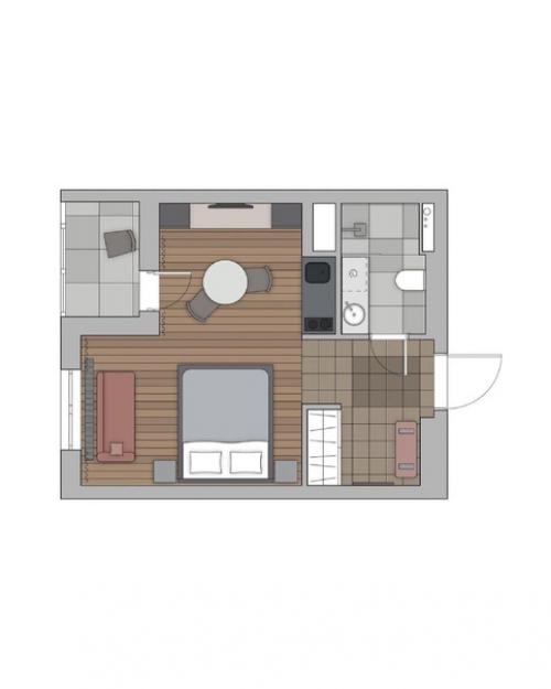 Квартира - студия, общей площадью 27 кв. 08