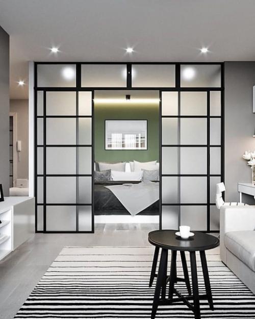 Проект однокомнатной квартиры с зонированой спальней, площадь 49 м 2. 02