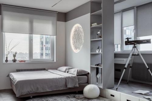 Монохромная квартира в минималистичном интерьере.