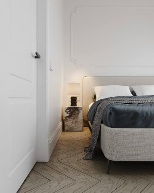 Компактное пространство раскрывается благодаря продуманной планировке, французскому минимализму и изящным деталям. 07