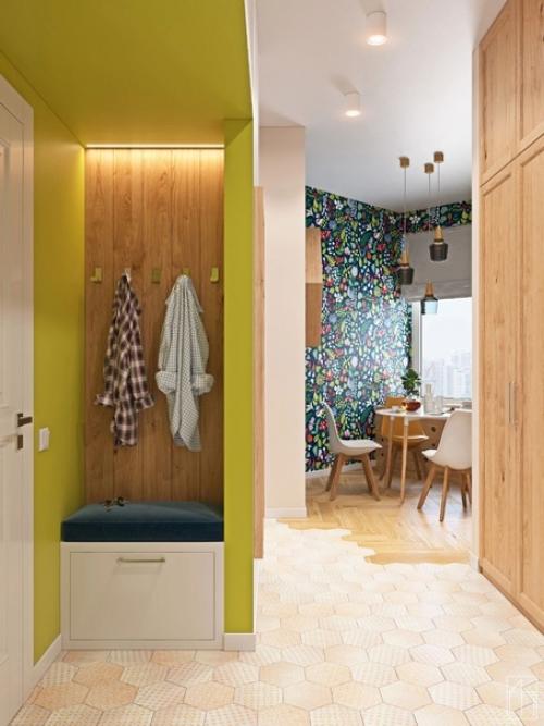 Шестигранники, светлая древесная текстура и майская зелень. 02