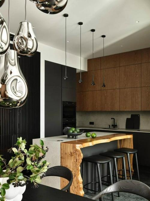 Сочетание фактур в этом московском интерьере играет главную роль - именно на них построено ощущение глубины, уюта и визуального интереса. 05