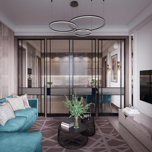 Кухня - гостиная, площадью - 31 кв. 02