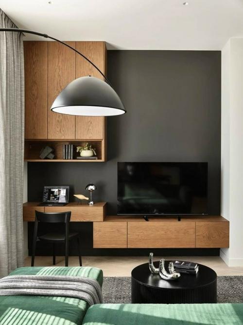 Сочетание фактур в этом московском интерьере играет главную роль - именно на них построено ощущение глубины, уюта и визуального интереса. 07