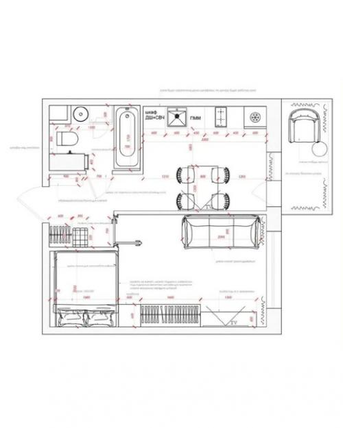 Квартира, общей площадью 35 кв. 08