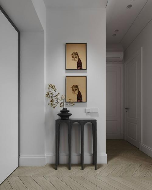 Компактное пространство раскрывается благодаря продуманной планировке, французскому минимализму и изящным деталям. 02