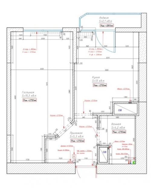 Квартира, общей площадью 44 кв. 08