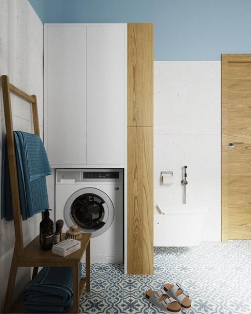 Ванная комната с окном и видом на море. 09