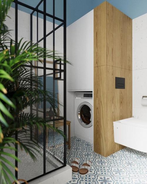 Ванная комната с окном и видом на море. 08