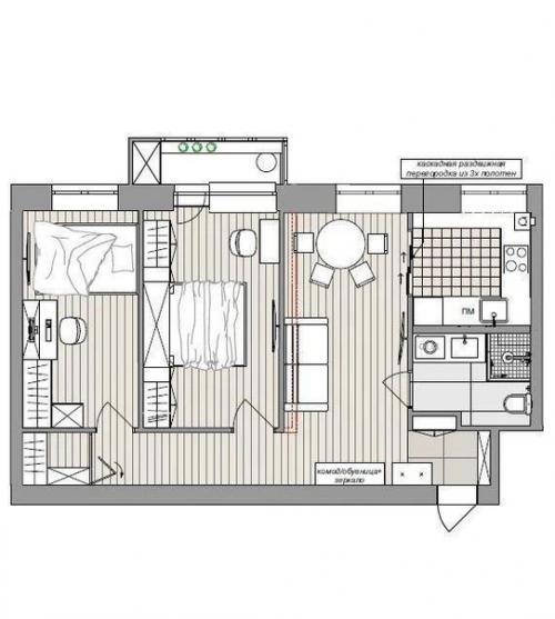 Квартира в хрущёвке, общей площадью 50 кв. 08