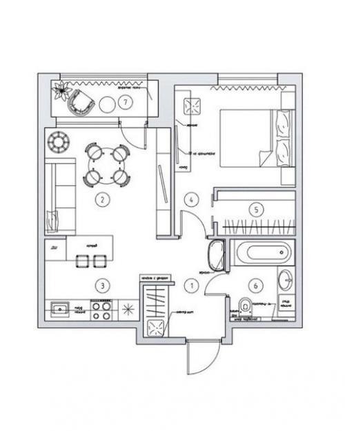 Квартира, общей площадью - 41, 4 кв. 09