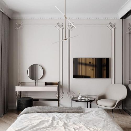 Просторная спальня в неоклассике. 01