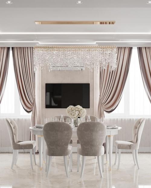 Стильная и элегантная кухня - гостиная. 01