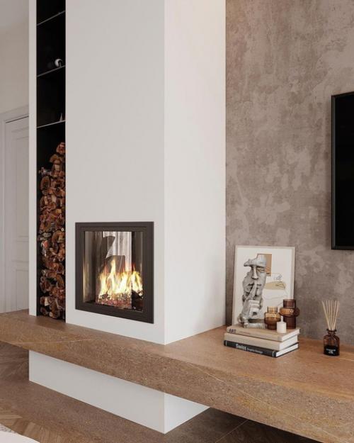 Камин - это, конечно, обязательная история для загородного дома. 05