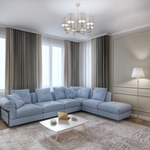 Большая гостиная в классическом стиле. 03