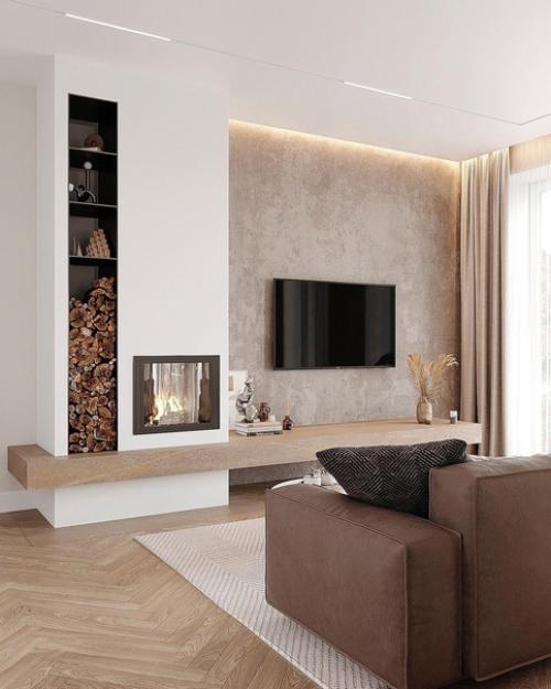 Камин - это, конечно, обязательная история для загородного дома. 07