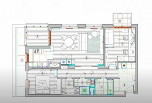 Классная квартира с маленькой кухней. 09