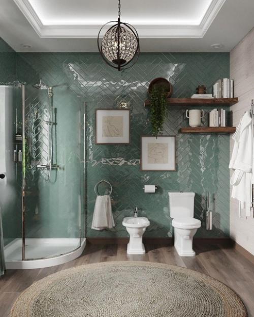 Светлая, спокойная, но при этом изысканная ванная комната. 02