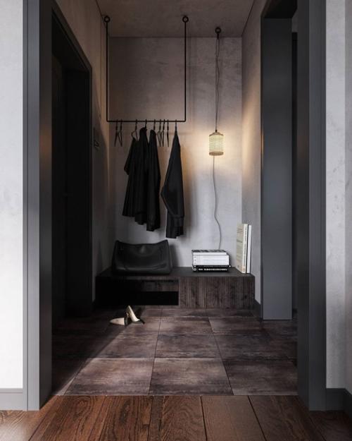 Черная кухня, отделка под бетон и металл, розовые акценты: однушка, которая способна вас поразить. 09