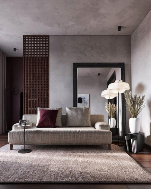 Черная кухня, отделка под бетон и металл, розовые акценты: однушка, которая способна вас поразить. 01