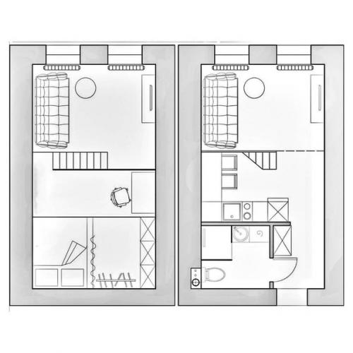 Несмотря на небольшую площадь квартиры в 24 квадратных метра, потолки достаточно высокие - 3, 8 метра. 08