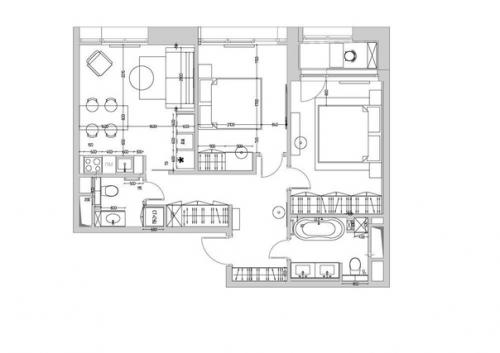 Стильная евротрешка с двумя спальнями и площадью - 63 кв. 09